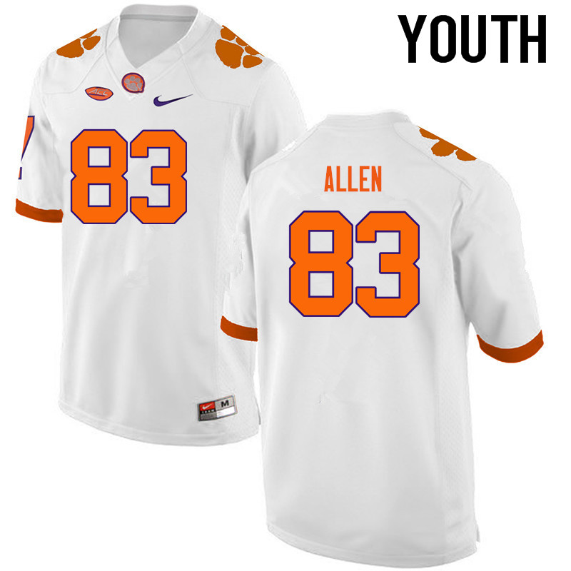 Youth Clemson Tigers #83 Dwayne Allen College Football Jerseys-White - Click Image to Close